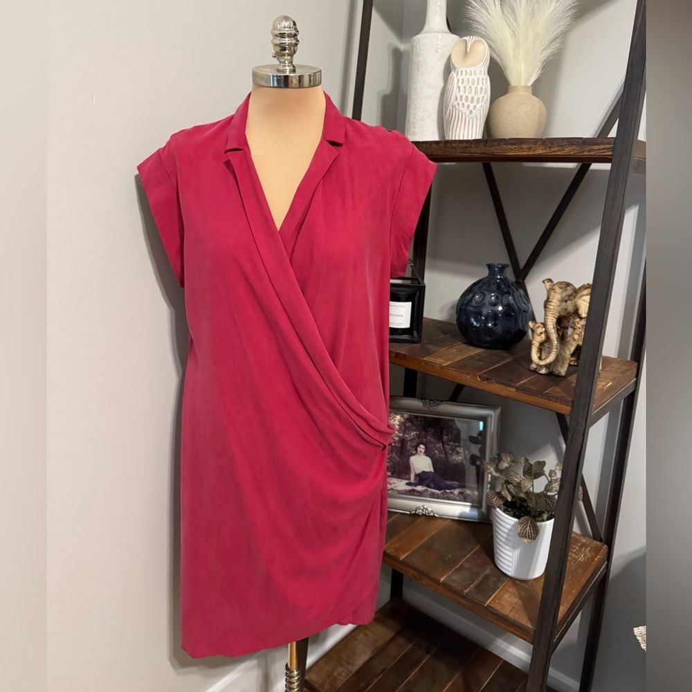 Halston Heritage Red Silk Dress